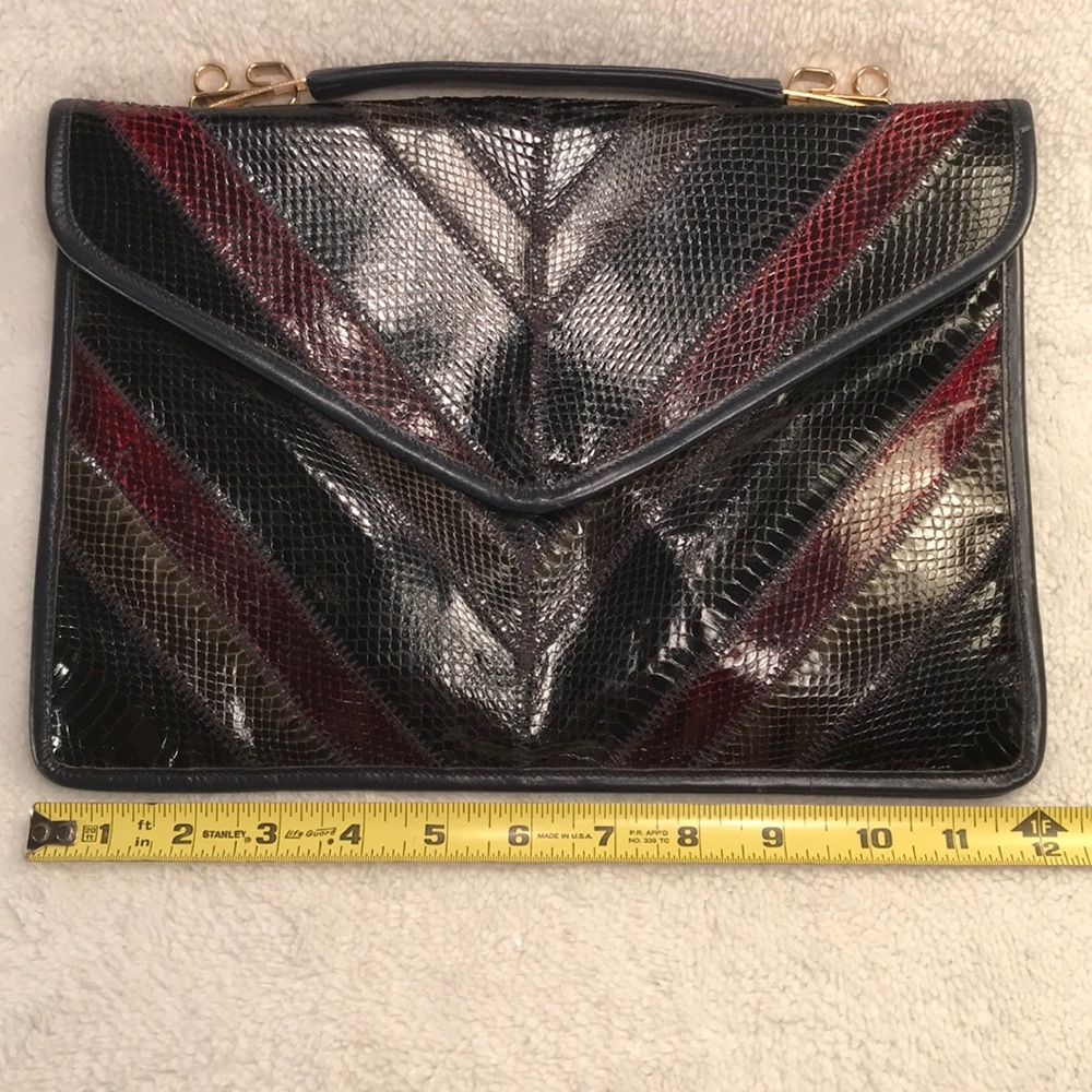 Vintage Varon multi color snakeskin/leather briefcase. Gorgeous
